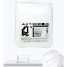 TNT Disposable Bedding, Bed Sheet Set + Pillowcases, Quantity Discounts, Individually Packaged, Flat Sheet 90 x 210 cm, Pillowcase 60 x 80 cm, Disposable 10-20, 50, 100-200 Pieces