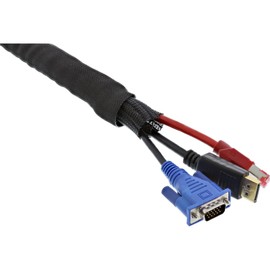 InLine® Cable Tidy, Cable Braid with Polyester Fabric Cover Self black Black 10mm Durchmesser, 2m