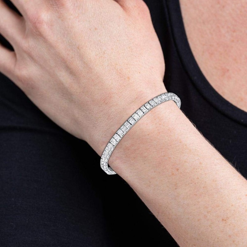 GMESME - Pulsera de Tenis clásica para Mujer, Corte Princesa,