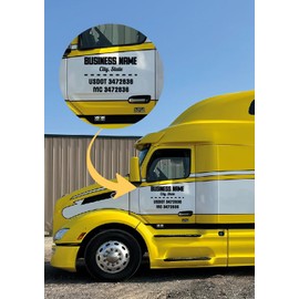 Custom US DOT Number Sticker Set - 2 Waterproof, UV Resistant Truck Lettering Decals