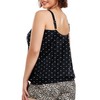 Ocean Blues Women's Black Polka Dot Plus Size Tankini Top