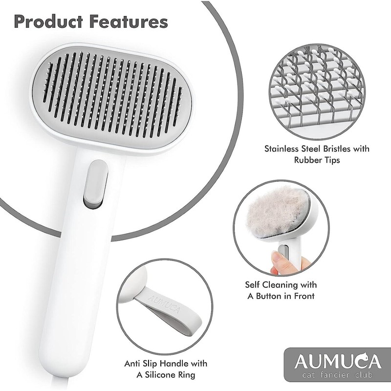 Aumuca Cat Brush for Shedding, Cat Brushes for Indoor Cats,