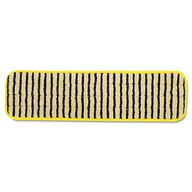 Rubbermaid Q810YEL Microfiber Scrubber Pad, Vertical Polyprolene Stripes, 18", Yellow, 6/Carton