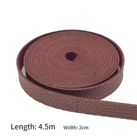 1 Roll Leather Strap Strip,2CM*4.5M Red Lychee Pattern Leather Strap,Side Imitation Flat Leather Cord,Leather Strip for DIY Crafts,Clothing,Bag Making