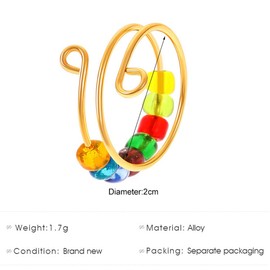 BCHKO 6 Pieces Adjustable Anti-Stress Ring Set, Anxiety Relief, Colourful Pearl Spinner Rings, Open Spinner for Women, Stress Rings for Girls and Women