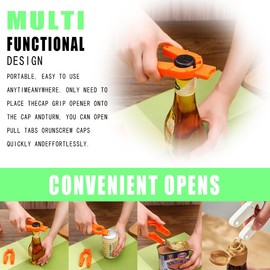 Hakefyna 3 Pack Multifunctional Bottle and Can Opener - for Weak Hands, Seniors, Elderly, Rheumatoid Arthritis,Plastic Water Bottle, Twist-Off, Pull Tab Soup,Ergonomic Lid Seal Remover