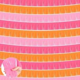 Taiyin 12 Pack 120 Feet Fringe Garland Tissue Paper Fringe Tassel Party Garland Wall Hanging Banner Backdrop Streamers for Wedding Birthday Autumn Thanksgiving Patriotic Fiesta Decor