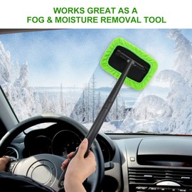 XINDELL Grip 22” Microfiber Car Window Cleaning Tool – Dash & Windshield Brush with Ergonomic Handle, Reusable Pads for Interior & Exterior Glass Cleaning