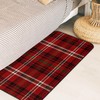 Kitchen Mats for Floor Red Plaid Washable Throw Entryway Rugs