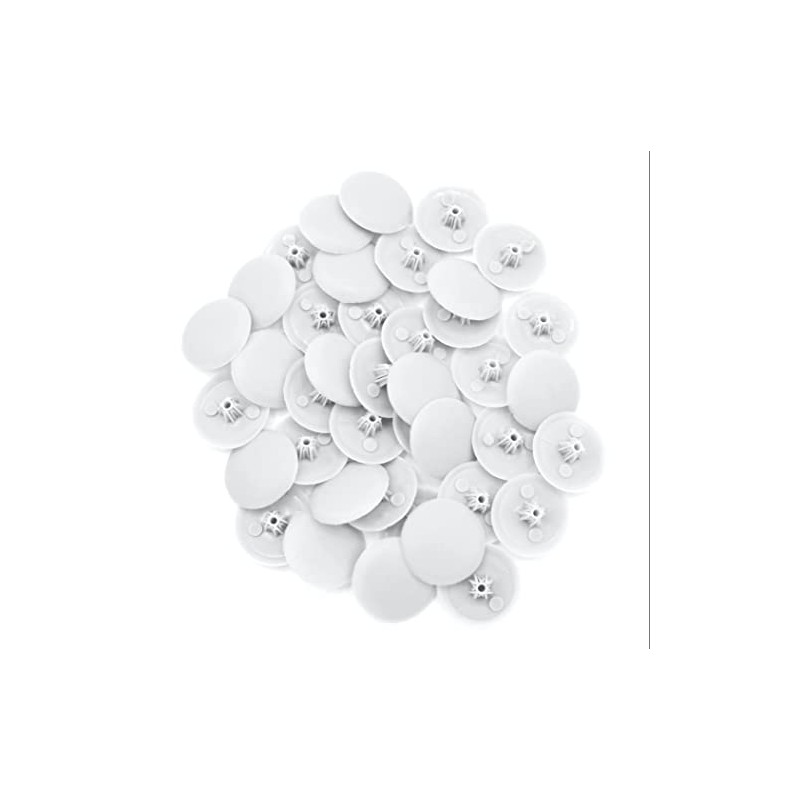 100 x White Push in Plastic POZI Screw Cover CAPS