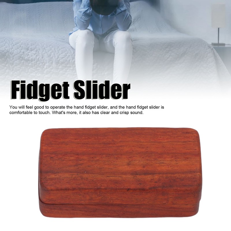 Fidget Slider Red Sandalwood Stress Relief Engraved Fingertip Fidget Slider