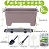 Oliz Self-Watering Rectangle Planter Boxes 8-Pack, 15.7-Inch Window Box Planter