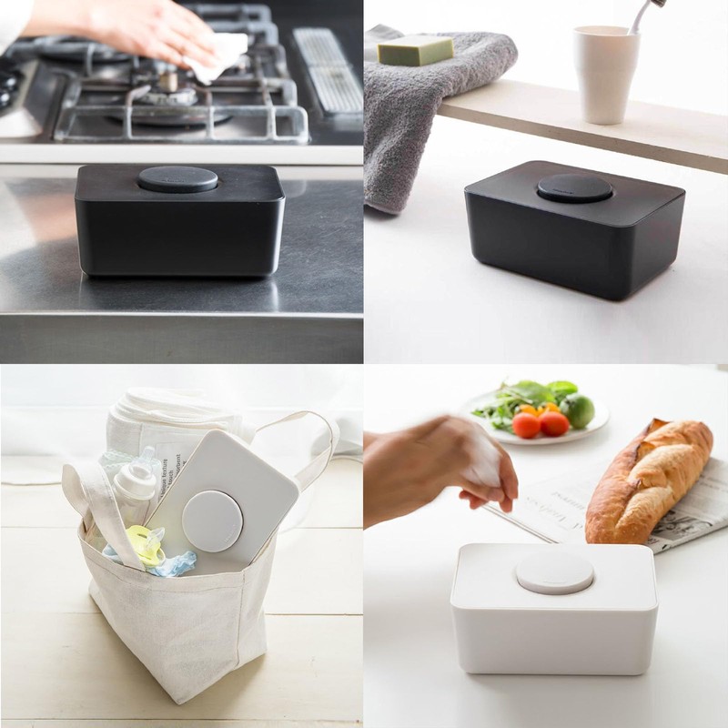 Sarasa Design Wet Tissue Case Cork Lid White b2c Wipes