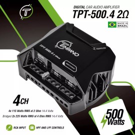 Timpano (1) 4 CHANNEL AMPLIFIER 500 WATTS 2 OHM TIMPANO DIGITAL CAR AUDIO AMP TPT-500.4