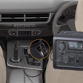 MJPOWER Car Charger Compatible with BLUETTI Car Charging Cable EB3A / EB70 / EB70S / AC50S Portable Power Station Solar Generator 6.6 Feet 16AWG UL Certified DC Power Cord & 15A Fuse