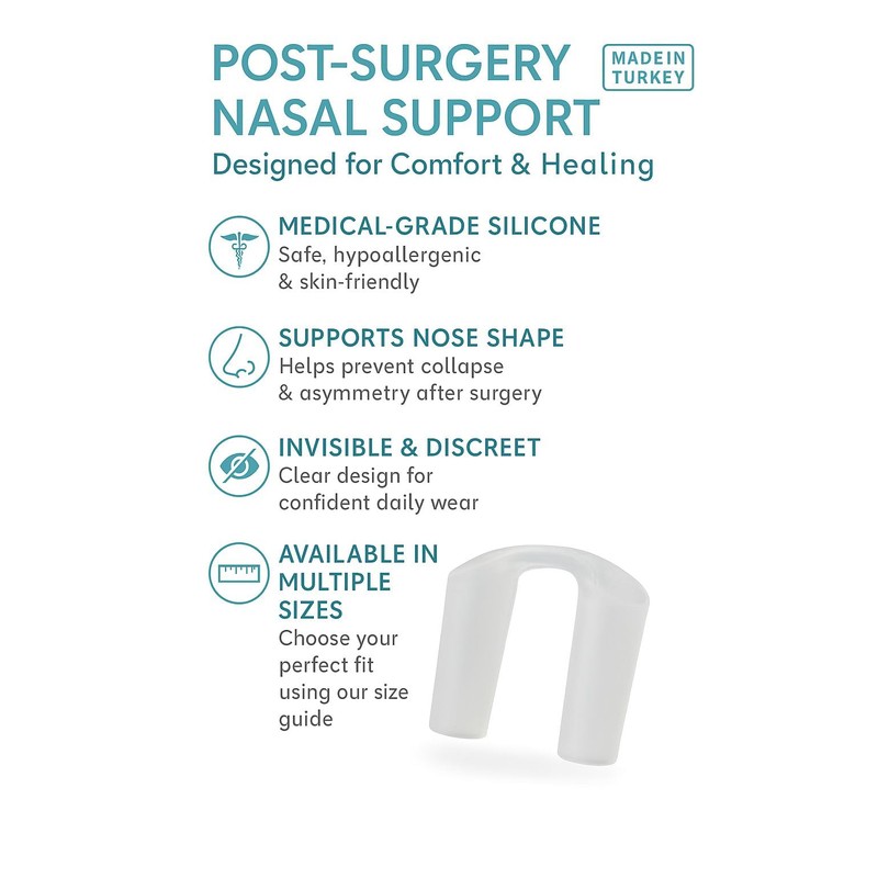 Nostril Retainer for Rhinoplasty Recovery – Soft Silicone Nose Shaper