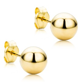 Orovi Woman Ball/Sapphire Earrings 9 ct/375 Yellow Gold Studs