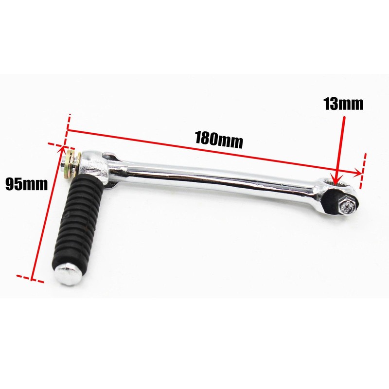 TDR Silver Kick Start Starter Lever 180mm 13mm Axle for