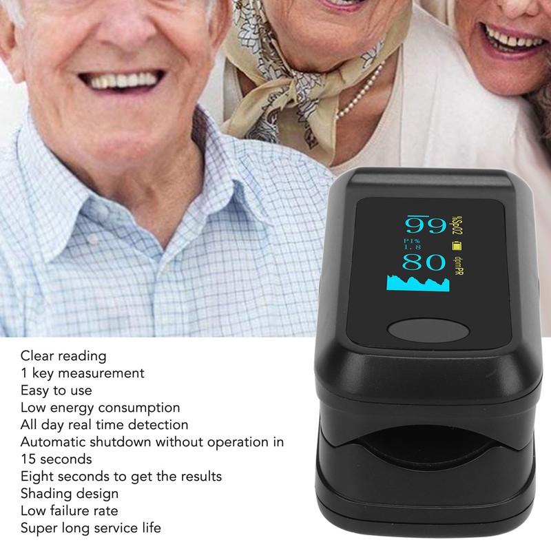 Organic LED Fingertip Pulse Oximeter Blood Oxygen Saturation Monitor With