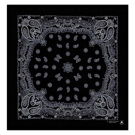 Studio Plus Large Bandana, 25.6 x 25.6 inches (65 x 65 cm), Wrap Around Your Head, Large, Easy to Use, Black, White, Light Blue Navy, Sweat Absorbent, Quick Drying, Triangular Width, Men's, Women's,