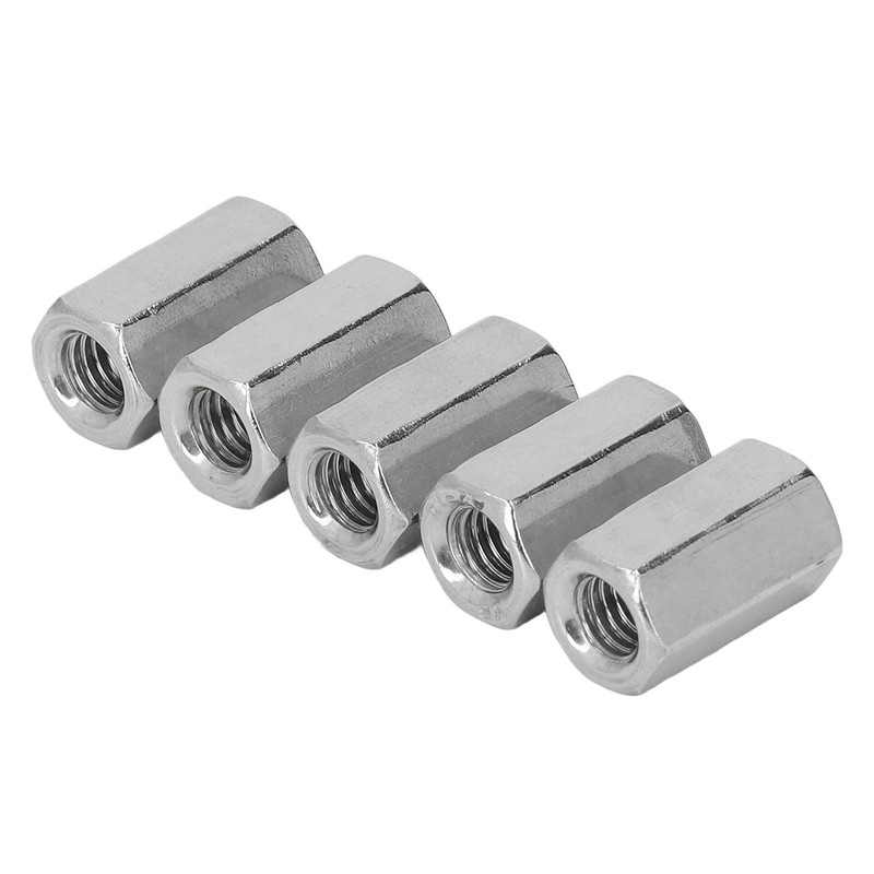 20PCS Hex Coupling Nuts 304 Stainless Steel Long Fine Thread