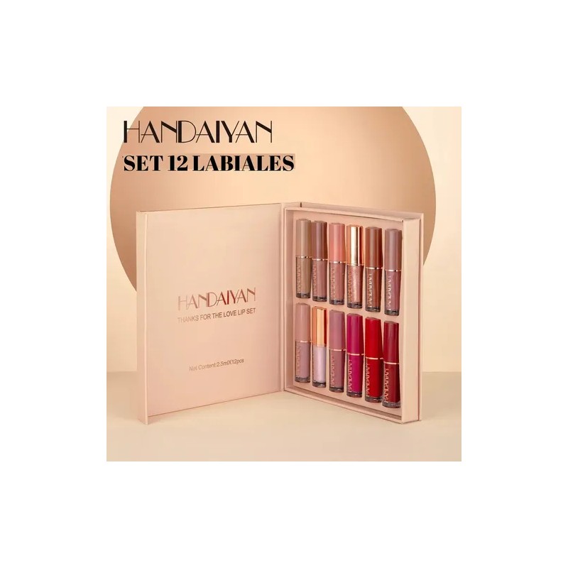 Set 12 Labiales Mate Larga Duración