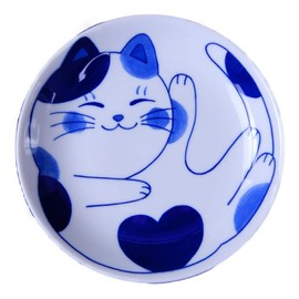 Minorutouki Cat Design "NEKOCHIGURA" Middle plate MIKE & HACHIWARE 2 pattern set φ8×H1.4in 11.8oz Made in Japan