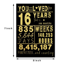 LwqwufLwq 16th Birthday Card, 16th Birthday Decorations for Girls Boys, 16th Birthday Gifts for Son Daughter, Funny Birthday Cards for 16 Year Old Grandson Granddaughter