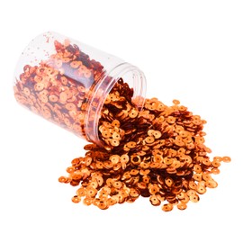 Mandala Crafts 20000 Orange Sequins for Crafts - 6mm Paillettes Sequins for Sewing - Orange Sequin Round Spangles with Holes Loose Cup Sequins for Crafting