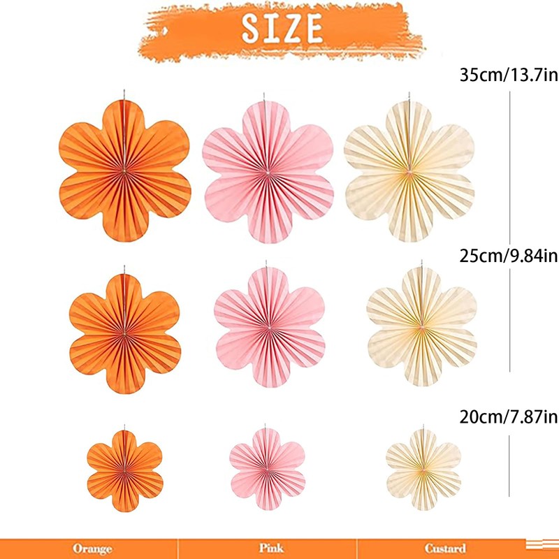 molicorl Outdoor Tissue Paper Flowers Hanging Fan Decorations