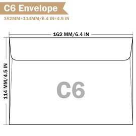 100 Pack C6 Kraft Self-Seal Envelopes, 162x114mm 90gsm Brown Natural Paper – for Business, Crafts & Bulk Mailing C6BR100