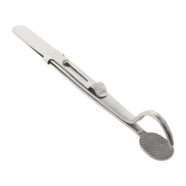 The Beadsmith Head and Shank Tweezers – Durable Stainless Steel Soldering Tool with Locking Mechanism, 5.5 inches, Serrated Tip, Curved Jaw, Slide Lock for Holding Ring Shanks