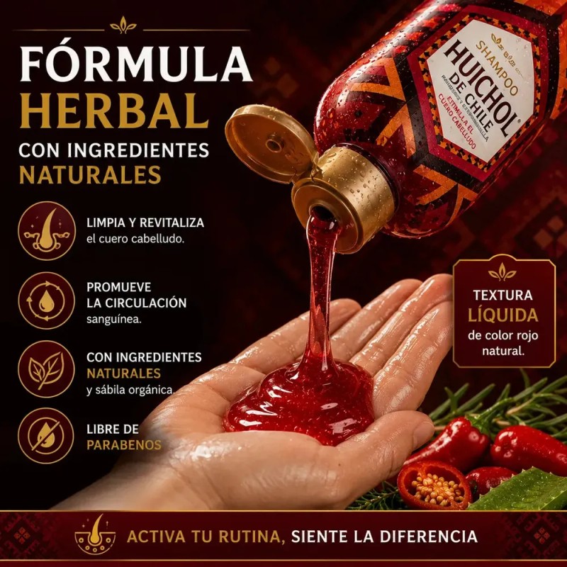 Shampoo Huichol De Chile, Romero Y Espinosilla 400 Ml