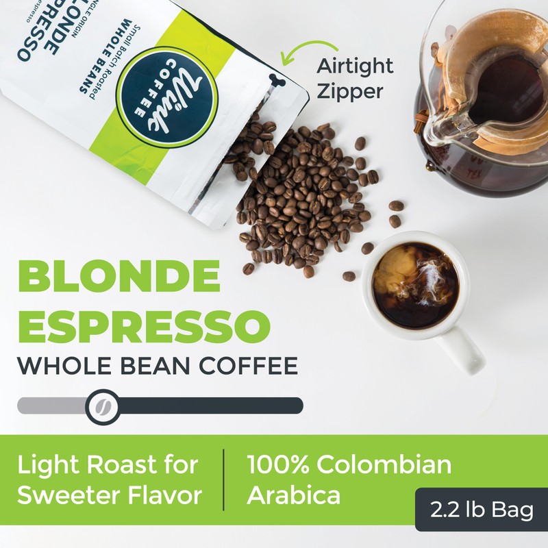 Wink Coffee Blonde Espresso, Light Roast Whole Bean Coffee, Single