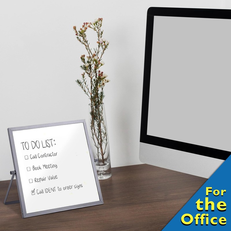 Compact Magnetic Whiteboard with Dual-Sided Easel - 25x25cm - Perfect