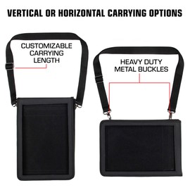 USA Gear 12" Tablet Case Neoprene Sleeve Cover with Rigid Exterior & Carry Strap Compatible with 12" Tablets - Hands Free Carrying Perfect for Airline Workers, Classroom Devices, and Employee Fleets