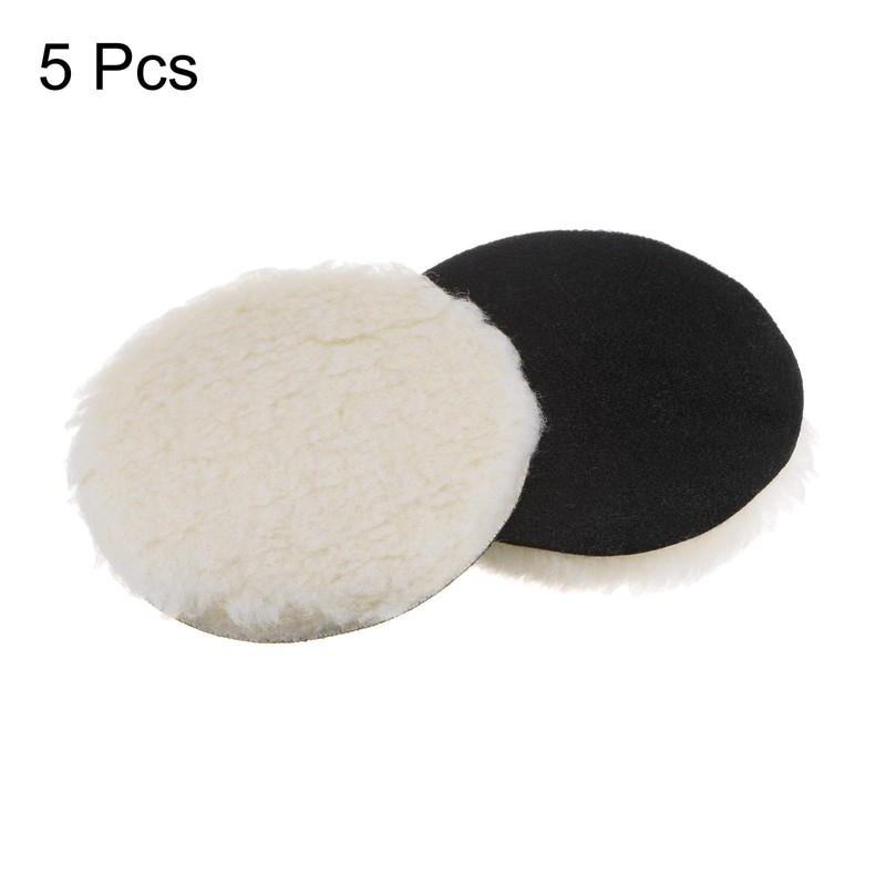 sourcing map 5pcs Wool Buffing Pads, 6 inch Polishing Pad