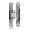 Hidden Door Hinges, Cross Hidden Hinges, 180 Degrees Adjustable Opening