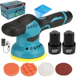 Cordless Car Buffer Polisher, 6 In Mini Buffer Polisher Kit with 2 Pack 12V Rechargeable Batteries,6 Variable Speed 5500RPM Orbital Polisher for Car Boat Detailing, Polishing,Scratch Removing