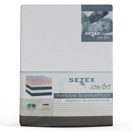 Setex - Flannelette Bed Sheet with Elastic Band Cuddly Soft - Flannelette Fitted Sheet Made of 100% Cotton with All-Round Elastic Band - Bed Sheet 100 x 200 cm Off-White