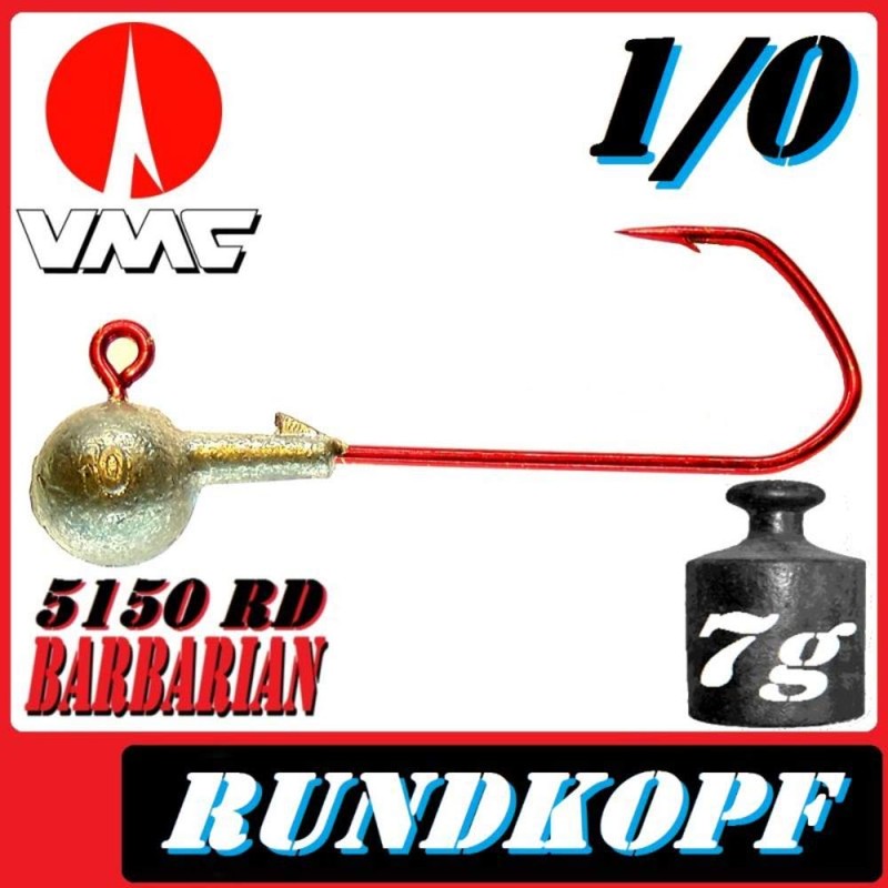 VMC Jig Head Hooks Round 1/0 7g Jig Hooks Set