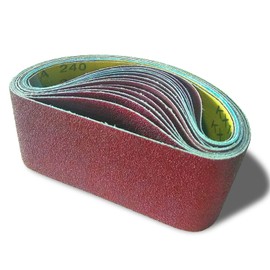 15Pcs Sanding Belts 75 x 457mm(3 Each of 80/120/150/240/400 Grains) Abrasive Sanding Belts for Grinding Sharpening Polishing (75x457mm)