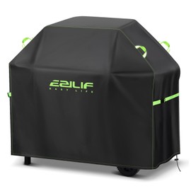 Ezilif Barbecue covers, 132x66x110cm BBQ Covers Waterproof 420D Oxford Heavy Duty Large with Windproof Buckle and Reflective Handle, UV Tear-Resistant Gas BBQ Cover for Weber, Char Broil, Nexgrill