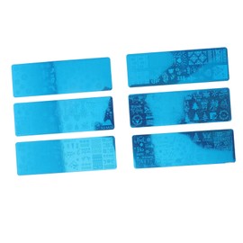 Healeved Christmas Nail Art Stamping Plates 6pcs Stainless Steel Nail Template Manicure Supplies