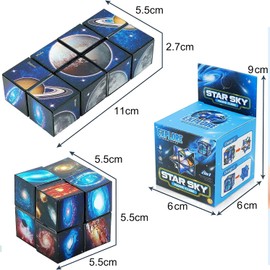 Star Cube Set, 2-in-1 Magic Star Cube, 3D Puzzle Cube, Speed Cube, Transforming Cubes, Creative Decompression Magic Puzzle Cubes for Children and Adults