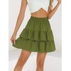 Berydress Women's Skirts Short Elastic Waist Tiered Ruffle Flowy Summer