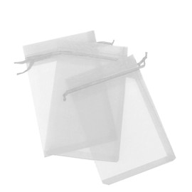 200 Pcs Silver 3x4 Sheer Drawstring Organza Bags Jewelry Pouches Wedding Party Favor Gift Bags Gift Bags Candy Bags [Kyezi Design and Craft]