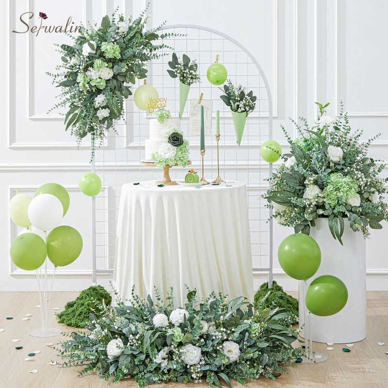 360 Pcs 7 Kinds Mixed Artificial Eucalyptus Greenery Stems Bulk