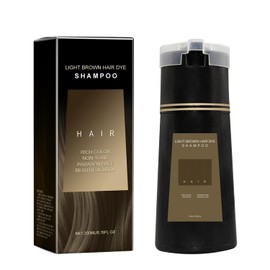 Hair Dye Shampoo, 3 en 1 Instant Hair Dye Shampoo, Champú colorante natural para cubrir canas, para todos los tipos de cabello, 200ml (Marrón claro)