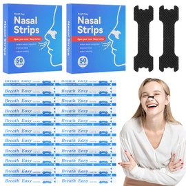 Tiras Nasales, 100Pcs Las Tiras nasales para dormir sanas,Respirar Bien Tiras Nasales Solución Anti Ronquidos para Mujeres Hombres